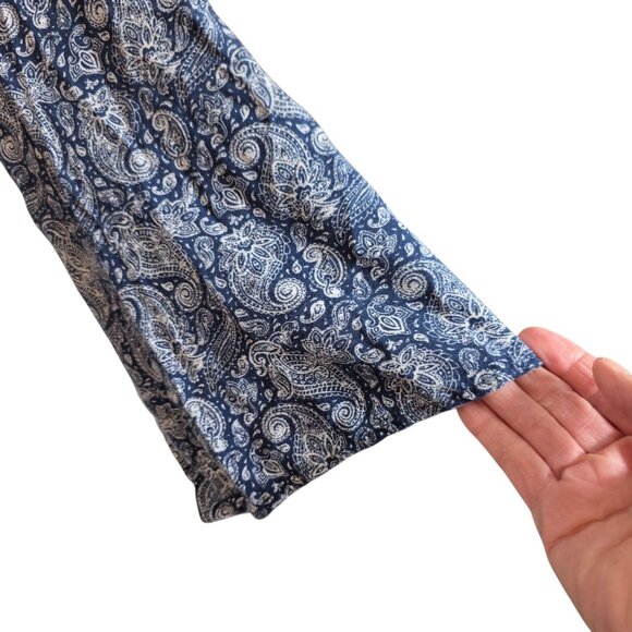 Red Camel Dress Womens XS Blue Paisley Horse Print Rayon Boho Tunic Long Sleeve - Picture 3 of 12